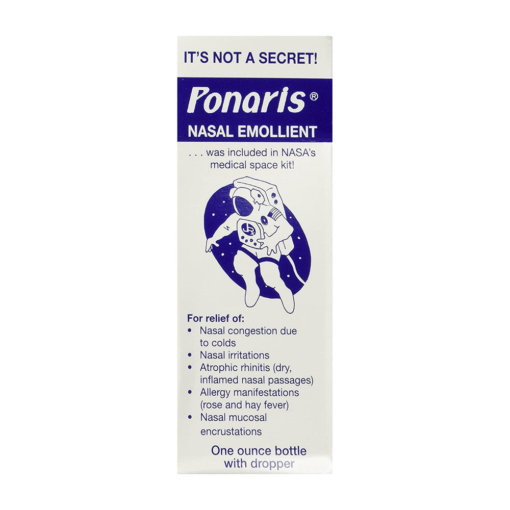 Ponaris Nasal Emollient One Ounce Bottle With Dropper, 30 Ml
